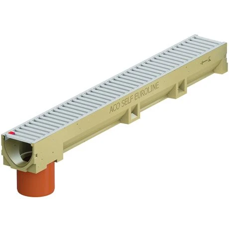 ACO Euroline 100 Natural Grey Rooster + Uitloop 1 ACO Euroline 100 Natural Grey Rooster + Uitloop