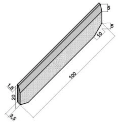 Voorkant -Bouw Materialens Winkel boordsteen type wirtz 100x15x35 15cm grijs 1