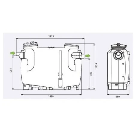 DS EC G Vetafscheider 800L - NG4 2 DS EC G Vetafscheider 800L - NG4 - Afbeelding 2