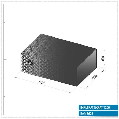 DS Infiltratiekrat Geotextiel 1200L 2 DS Infiltratiekrat Geotextiel 1200L - Afbeelding 2