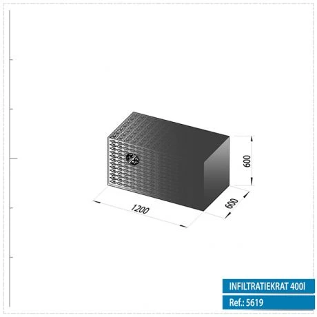 DS Infiltratiekrat Geotextiel 400L 2 DS Infiltratiekrat Geotextiel 400L - Afbeelding 2