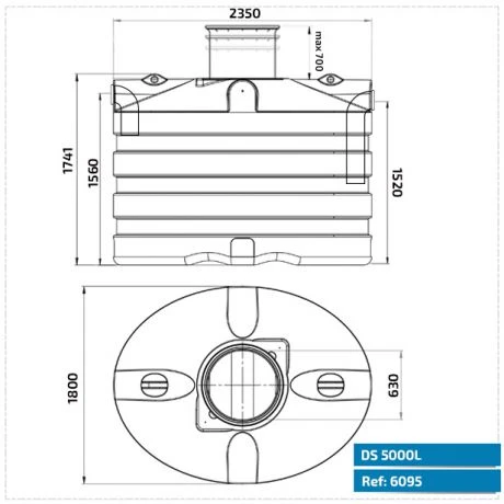 DS Regenwatertank/septic Premium Ovaal 5.000L 3 DS Regenwatertank/septic Premium Ovaal 5.000L - Afbeelding 3