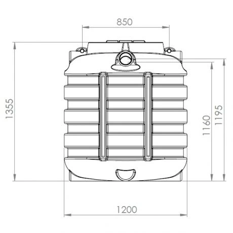 DSB Regenwatertank/septic Ovaal 1.000L 3 DSB Regenwatertank/septic Ovaal 1.000L - Afbeelding 3