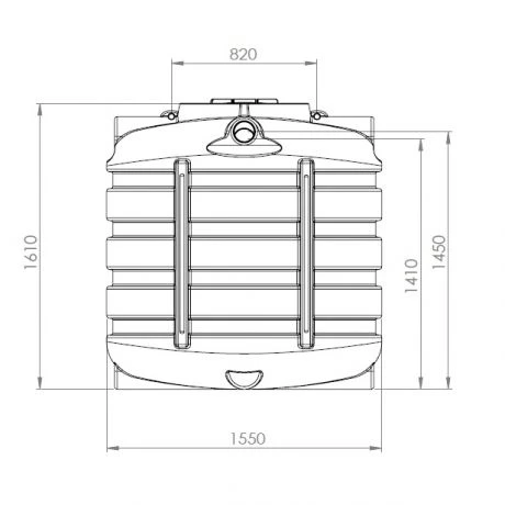 DSB Regenwatertank/septic Ovaal 2.000L 3 DSB Regenwatertank/septic Ovaal 2.000L - Afbeelding 3