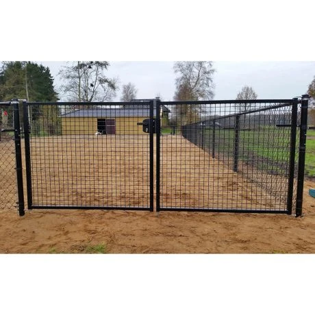 Dubbele Tuinpoort 200x125cm (BxH) Zwart 1 Dubbele Tuinpoort 200x125cm (BxH) Zwart