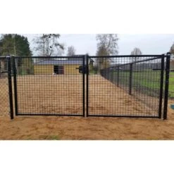 Dubbele Tuinpoort 400x150cm (BxH) Zwart