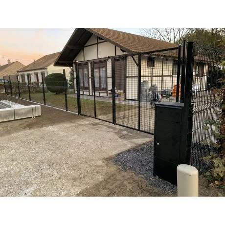 Dubbele Tuinpoort 400x200cm (BxH) Zwart 3 Dubbele Tuinpoort 400x200cm (BxH) Zwart - Afbeelding 3