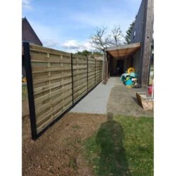 H-paal 80/60mmx300cm Gleuf Van 36mm Zwart -Bouw Materialens Winkel h paal 80 60mmx300cm gleuf van 36mm zwart 2