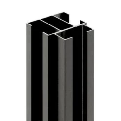 Hoekpaal 80/60mmx300cm Gleuf Van 36mm Zwart