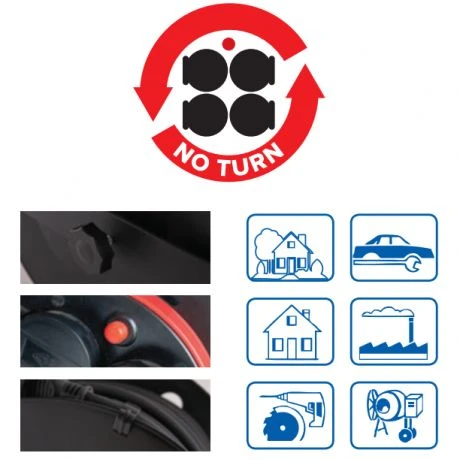 Kabelhaspel PRO3G2.5 Neopreen 35m - NO TURN 3 Kabelhaspel PRO3G2.5 Neopreen 35m - NO TURN - Afbeelding 3