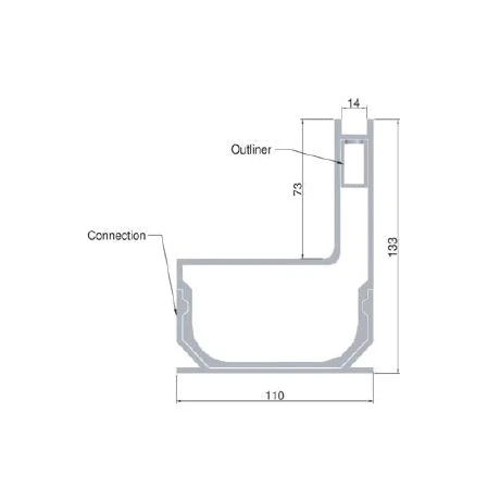 LSDRAINALU Side Drain 75 1m + Verbinding 2 LSDRAINALU Side Drain 75 1m + Verbinding - Afbeelding 2