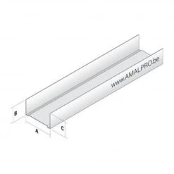 Metal Stud Wand Horizontaal (U) 100mm - 4 M