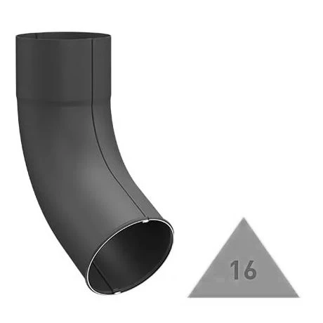 METIGLA N°16 Afvoervoet 60° - RAL9005 Zwart Mat 1 METIGLA N°16 Afvoervoet 60° - RAL9005 Zwart Mat