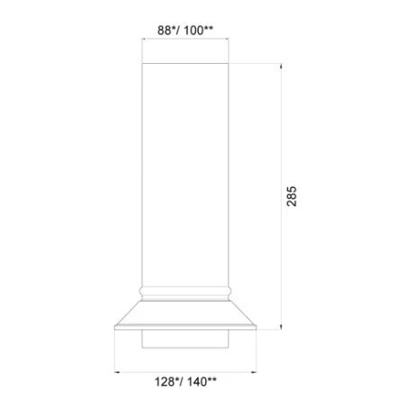 METIGLA N°17 Aansluitstuk Afvoer - RAL9005 Zwart Mat 3 METIGLA N°17 Aansluitstuk Afvoer - RAL9005 Zwart Mat - Afbeelding 3
