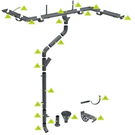 METIGLA N°5 Dakgoot 3m - RAL7016 Antraciet Glanzend 6 METIGLA N°5 Dakgoot 3m - RAL7016 Antraciet Glanzend - Afbeelding 6