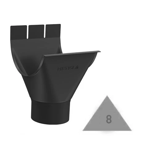 METIGLA N°8 Gootuitloop - RAL9005 Zwart Mat 1 METIGLA N°8 Gootuitloop - RAL9005 Zwart Mat