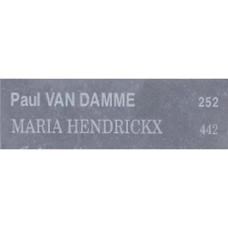 Nummergravure Op Inoxplaatje 18x18 Gelaserd 2 Nummergravure Op Inoxplaatje 18x18 Gelaserd - Afbeelding 2