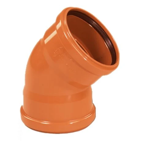 PVC Roodbruin Bocht 45° Dia.125 2 Mof 1 PVC Roodbruin Bocht 45° Dia.125 2 Mof