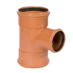 PVC Roodbruin T-stuk 90° Dia.125 3 Mof