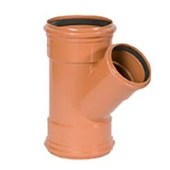 PVC Roodbruin Y-stuk 45° Dia.110 3 Mof