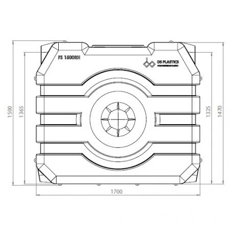 RH Regenwatertank/septic Rechthoekig 1.500L 3 RH Regenwatertank/septic Rechthoekig 1.500L - Afbeelding 3