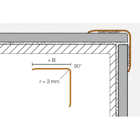 Schluter ECK-K 2,5m 32mm Staal Geborsteld 2 Schluter ECK-K 2,5m 32mm Staal Geborsteld - Afbeelding 2