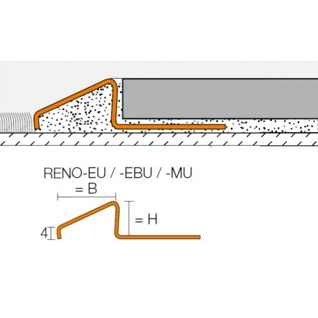 Schluter RENO-EBU 2,5m 11mm Staal Geborsteld 2 Schluter RENO-EBU 2,5m 11mm Staal Geborsteld - Afbeelding 2