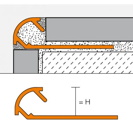 Schluter RONDEC-AE 2,5m 12,5mm Alu Mat 2 Schluter RONDEC-AE 2,5m 12,5mm Alu Mat - Afbeelding 2