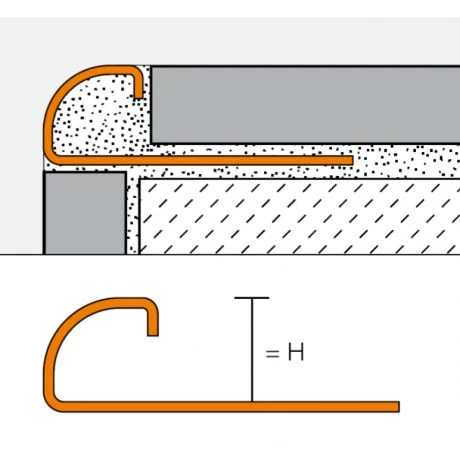 Schluter RONDEC-E 2,5m 12,5mm Staal 2 Schluter RONDEC-E 2,5m 12,5mm Staal - Afbeelding 2