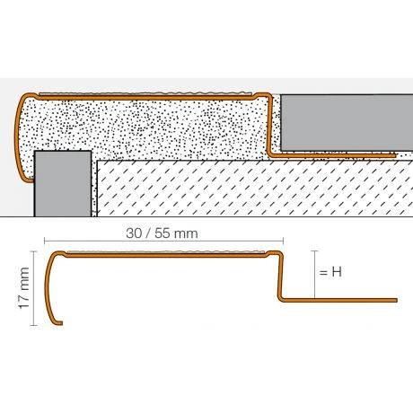 Schluter TREP-G 2,5m 11mm Grafietzwart 2 Schluter TREP-G 2,5m 11mm Grafietzwart - Afbeelding 2