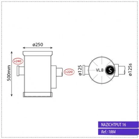 Sifonput Diam.250 - Aansluiting 1x125/1x125 2 Sifonput Diam.250 - Aansluiting 1x125/1x125 - Afbeelding 2