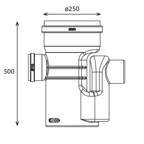 Sifonput PE Diam.250 - 1x110/1x110 2 Sifonput PE Diam.250 - 1x110/1x110 - Afbeelding 2