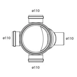 Sifonput PE Diam.250 - 3x110/1x110 -Bouw Materialens Winkel sifonput pe diam 250 3x110mm 1x110mm 2