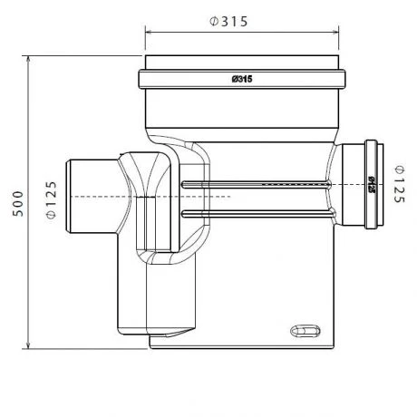 Sifonput PE Diam.315 - 1x125/1x125 2 Sifonput PE Diam.315 - 1x125/1x125 - Afbeelding 2