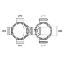 Sifonput PE Dubbel Diam.250 - 5x110/1x160 -Bouw Materialens Winkel sifonput pe dubbel diam 250 5x110 1x160 3