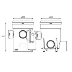 Sifonput PE Dubbel Diam.315 - 5x110/1x160 -Bouw Materialens Winkel sifonput pe dubbel diam 315 5x110 1x160 3