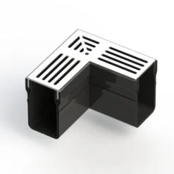 Stardrain 65/100 L-stuk Alu Rooster Grijs