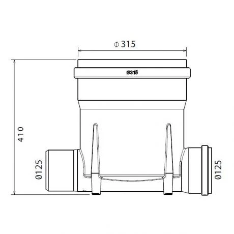 Toezichtsput PE Diam.315 - 2x125 2 Toezichtsput PE Diam.315 - 2x125 - Afbeelding 2