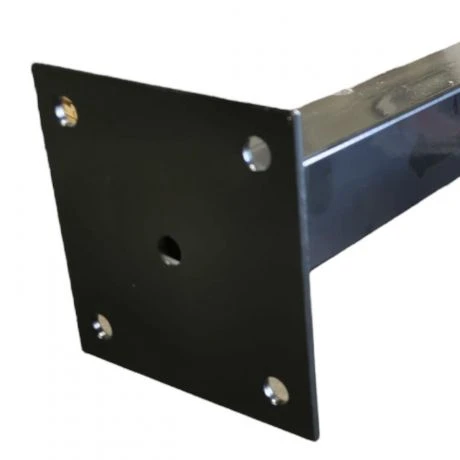 Vierkante Paal 60/60xmm200cm Met Voetplaat Zwart 2 Vierkante Paal 60/60xmm200cm Met Voetplaat Zwart - Afbeelding 2